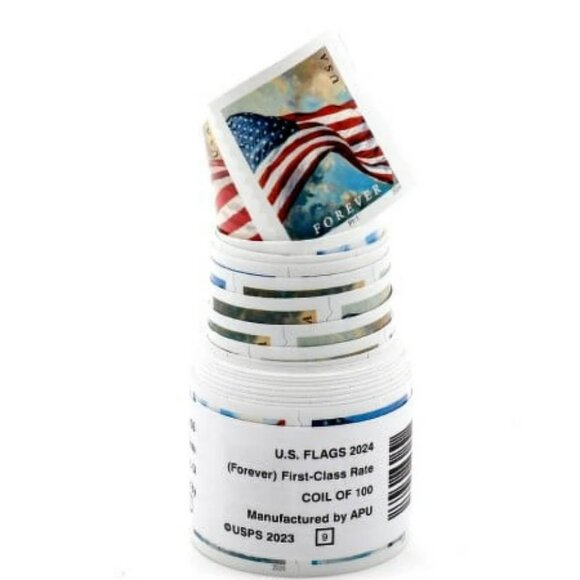 2024 (10) ROLLS POSTAGE (1000)US FOREVER STAMPS Flags USPS Collectible - Picture 1 of 6